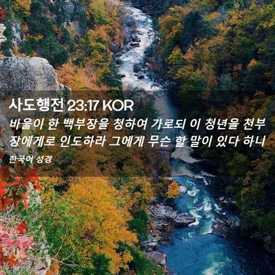 Picture 02 - 사도행전 23:17 KOR - 바울이 한 백부장을 청하여 가로되 - Bible Verse Picture