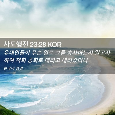 Picture 02 - 사도행전 23:28 KOR - 유대인들이 무슨 일로 그를 - Bible Verse Picture