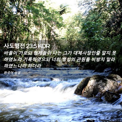 Picture 02 - 사도행전 23:5 KOR - 바울이 가로되 형제들아 나는 그가 - Bible Verse Picture
