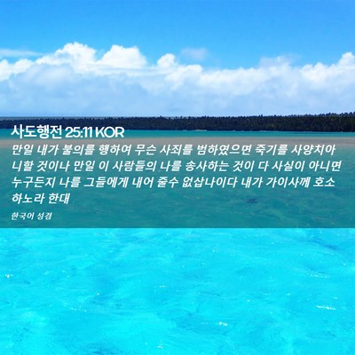 Picture 02 - 사도행전 25:11 KOR - 만일 내가 불의를 행하여 무슨 - Bible Verse Picture