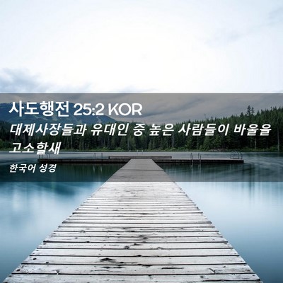 Picture 02 - 사도행전 25:2 KOR - 대제사장들과 유대인 중 높은 - Bible Verse Picture