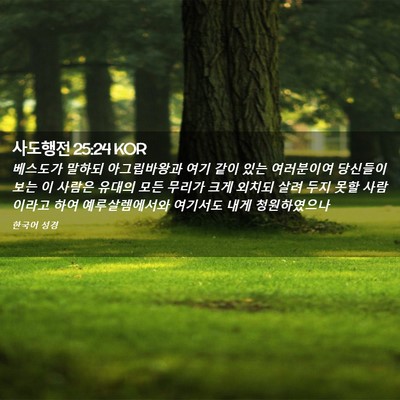 Picture 02 - 사도행전 25:24 KOR - 베스도가 말하되 아그립바왕과 여기 - Bible Verse Picture