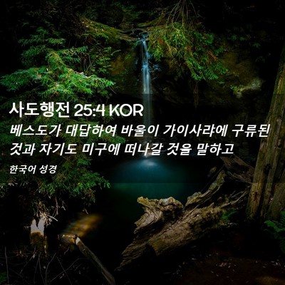 Picture 02 - 사도행전 25:4 KOR - 베스도가 대답하여 바울이 - Bible Verse Picture