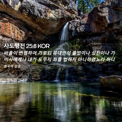 Picture 02 - 사도행전 25:8 KOR - 바울이 변명하여 가로되 유대인의 - Bible Verse Picture