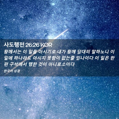 Picture 02 - 사도행전 26:26 KOR - 왕께서는 이 일을 아시기로 내가 - Bible Verse Picture