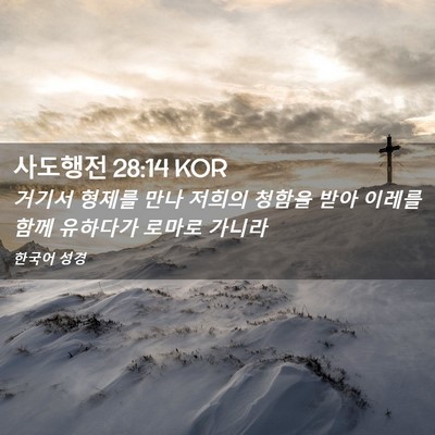 Picture 02 - 사도행전 28:14 KOR - 거기서 형제를 만나 저희의 청함을 - Bible Verse Picture
