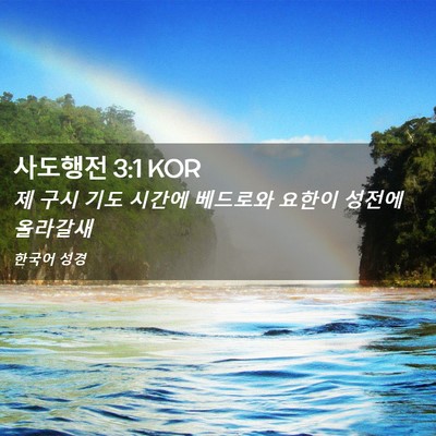 Picture 02 - 사도행전 3:1 KOR - 제 구시 기도 시간에 베드로와 - Bible Verse Picture