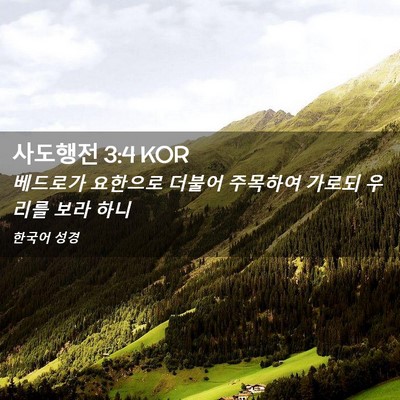 Picture 02 - 사도행전 3:4 KOR - 베드로가 요한으로 더불어 주목하여 - Bible Verse Picture