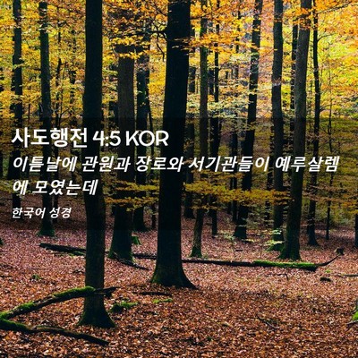 Picture 02 - 사도행전 4:5 KOR - 이튿날에 관원과 장로와 서기관들이 - Bible Verse Picture