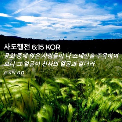 Picture 02 - 사도행전 6:15 KOR - 공회 중에 앉은 사람들이 다 - Bible Verse Picture