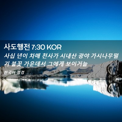 Picture 02 - 사도행전 7:30 KOR - 사십 년이 차매 천사가 시내산 광야 - Bible Verse Picture