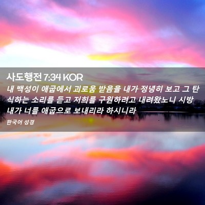 Picture 02 - 사도행전 7:34 KOR - 내 백성이 애굽에서 괴로움 받음을 - Bible Verse Picture