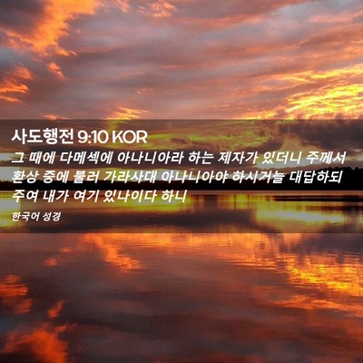 Picture 02 - 사도행전 9:10 KOR - 그 때에 다메섹에 아나니아라 하는 - Bible Verse Picture
