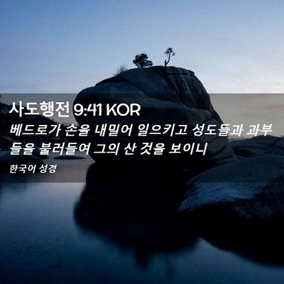 Picture 02 - 사도행전 9:41 KOR - 베드로가 손을 내밀어 일으키고 - Bible Verse Picture