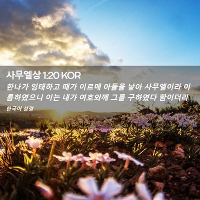 Picture 02 - 사무엘상 1:20 KOR - 한나가 잉태하고 때가 이르매 아들을 - Bible Verse Picture