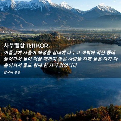 Picture 02 - 사무엘상 11:11 KOR - 이튿날에 사울이 백성을 삼대에 - Bible Verse Picture