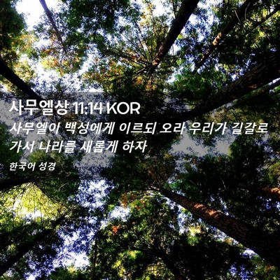 Picture 02 - 사무엘상 11:14 KOR - 사무엘이 백성에게 이르되 오라 - Bible Verse Picture