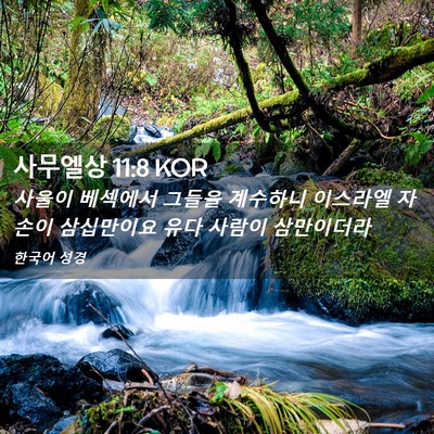 Picture 02 - 사무엘상 11:8 KOR - 사울이 베섹에서 그들을 계수하니 - Bible Verse Picture