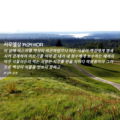 Picture 02 - 사무엘상 14:24 KOR - 이 날에 이스라엘 백성이 - Bible Verse Picture