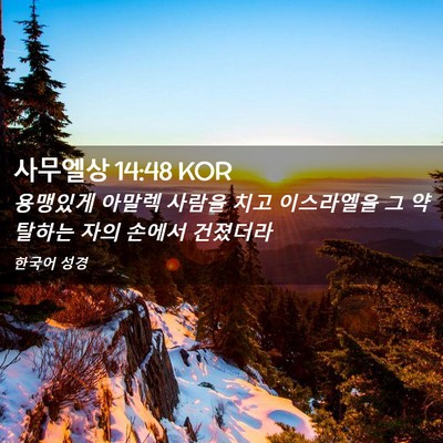 Picture 02 - 사무엘상 14:48 KOR - 용맹있게 아말렉 사람을 치고 - Bible Verse Picture