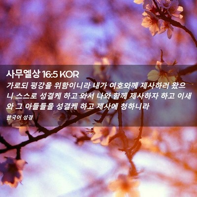 Picture 02 - 사무엘상 16:5 KOR - 가로되 평강을 위함이니라 내가 - Bible Verse Picture