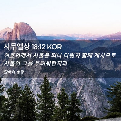Picture 02 - 사무엘상 18:12 KOR - 여호와께서 사울을 떠나 다윗과 함께 - Bible Verse Picture