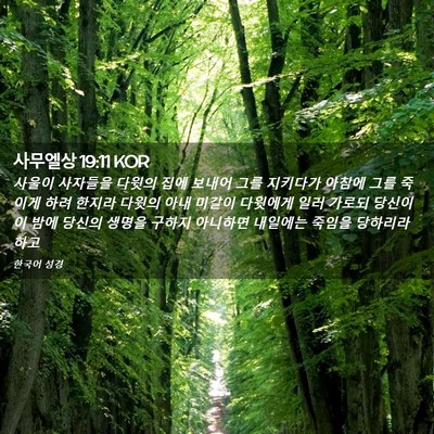 Picture 02 - 사무엘상 19:11 KOR - 사울이 사자들을 다윗의 집에 보내어 - Bible Verse Picture