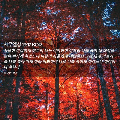 Picture 02 - 사무엘상 19:17 KOR - 사울이 미갈에게 이르되 너는 - Bible Verse Picture