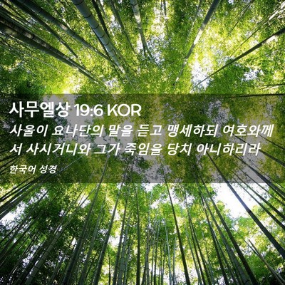 Picture 02 - 사무엘상 19:6 KOR - 사울이 요나단의 말을 듣고 맹세하되 - Bible Verse Picture