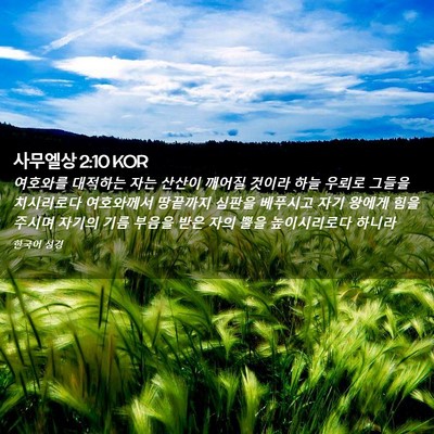 Picture 02 - 사무엘상 2:10 KOR - 여호와를 대적하는 자는 산산이 - Bible Verse Picture