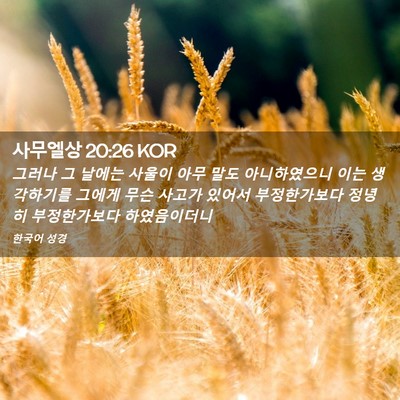 Picture 02 - 사무엘상 20:26 KOR - 그러나 그 날에는 사울이 아무 말도 - Bible Verse Picture