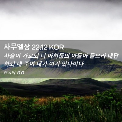 Picture 02 - 사무엘상 22:12 KOR - 사울이 가로되 너 아히둡의 아들아 - Bible Verse Picture