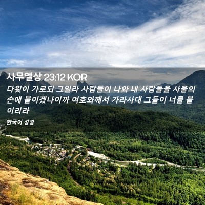 Picture 02 - 사무엘상 23:12 KOR - 다윗이 가로되 그일라 사람들이 나와 - Bible Verse Picture