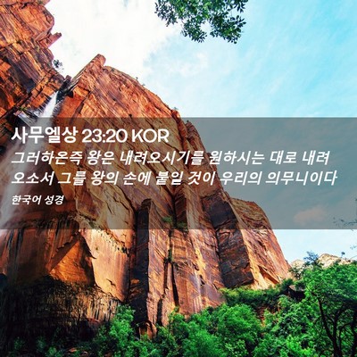 Picture 02 - 사무엘상 23:20 KOR - 그러하온즉 왕은 내려오시기를 - Bible Verse Picture