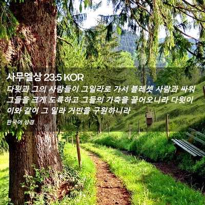 Picture 02 - 사무엘상 23:5 KOR - 다윗과 그의 사람들이 그일라로 가서 - Bible Verse Picture