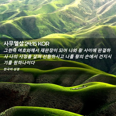 Picture 02 - 사무엘상 24:15 KOR - 그런즉 여호와께서 재판장이 되어 - Bible Verse Picture