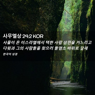 Picture 02 - 사무엘상 24:2 KOR - 사울이 온 이스라엘에서 택한 사람 - Bible Verse Picture