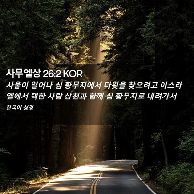 Picture 02 - 사무엘상 26:2 KOR - 사울이 일어나 십 황무지에서 다윗을 - Bible Verse Picture