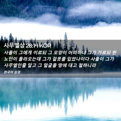 Picture 02 - 사무엘상 28:14 KOR - 사울이 그에게 이르되 그 모양이 - Bible Verse Picture