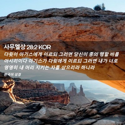Picture 02 - 사무엘상 28:2 KOR - 다윗이 아기스에게 이르되 그러면 - Bible Verse Picture