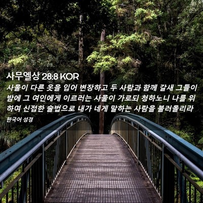 Picture 02 - 사무엘상 28:8 KOR - 사울이 다른 옷을 입어 변장하고 두 - Bible Verse Picture