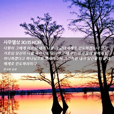 Picture 02 - 사무엘상 30:15 KOR - 다윗이 그에게 이르되 네가 나를 그 - Bible Verse Picture