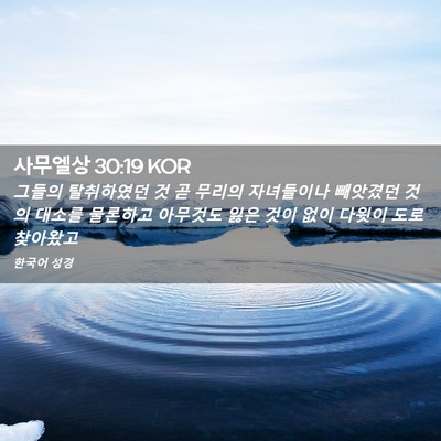 Picture 02 - 사무엘상 30:19 KOR - 그들의 탈취하였던 것 곧 무리의 - Bible Verse Picture