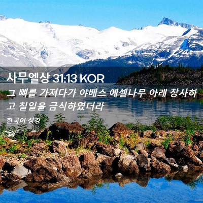 Picture 02 - 사무엘상 31:13 KOR - 그 뼈를 가져다가 야베스 에셀나무 - Bible Verse Picture