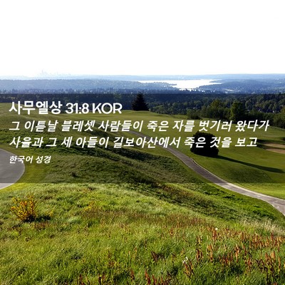 Picture 02 - 사무엘상 31:8 KOR - 그 이튿날 블레셋 사람들이 죽은 - Bible Verse Picture