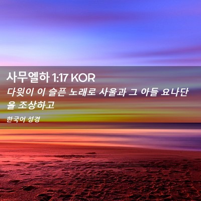 Picture 02 - 사무엘하 1:17 KOR - 다윗이 이 슬픈 노래로 사울과 그 - Bible Verse Picture