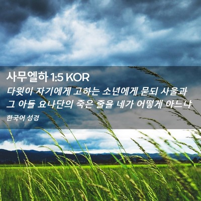 Picture 02 - 사무엘하 1:5 KOR - 다윗이 자기에게 고하는 소년에게 - Bible Verse Picture