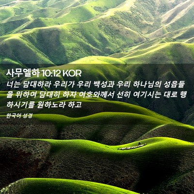 Picture 02 - 사무엘하 10:12 KOR - 너는 담대하라 우리가 우리 백성과 - Bible Verse Picture