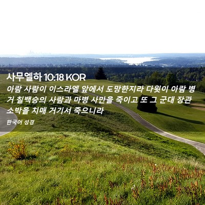 Picture 02 - 사무엘하 10:18 KOR - 아람 사람이 이스라엘 앞에서 - Bible Verse Picture