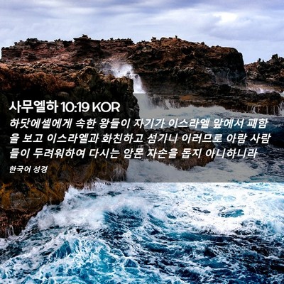 Picture 02 - 사무엘하 10:19 KOR - 하닷에셀에게 속한 왕들이 자기가 - Bible Verse Picture